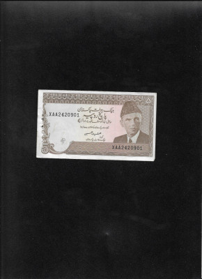 Pakistan 5 rupii rupees 1983(84) seria2420901 graffiti foto