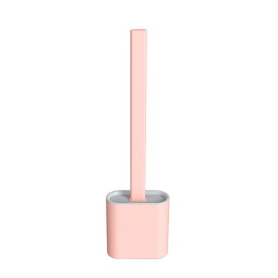 Perie WC din Silicon cu Suport Autoadeziv pe Perete si Cap Flexibil pentru Vasul de Toaleta, Roz, CBD CORAL BEST DEALS 9.8 cm 4.3 cm 36.5 cm Roz 1 x S foto