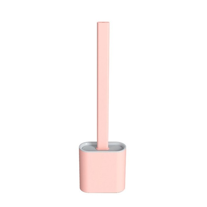 Perie WC din Silicon cu Suport Autoadeziv pe Perete si Cap Flexibil pentru Vasul de Toaleta, Roz, CBD CORAL BEST DEALS 9.8 cm 4.3 cm 36.5 cm Roz 1 x S