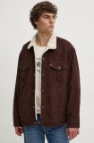 Levi&#039;s geaca din velur culoarea maro, de tranzitie, A5784