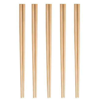 Set 5 perechi betisoare Pufo Premium din bambus pentru sushi, reutilizabile, 24 cm, maro foto