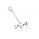 Barbell dublu pentru ureche, din o&Aring;&pound;el - Lungime piercing: 14 mm