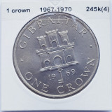 2898 Gibraltar 1 Crown 1969 Elizabeth II (2nd portrait) km 4, Europa