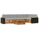 vidaXL Set de canapele de exterior 6 pcs Natural și gri deschis 3383394