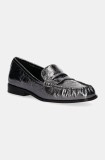 MICHAEL Michael Kors mocasini de piele Carlson femei, culoarea argintiu, cu toc plat, 40F4CSFP1M.041