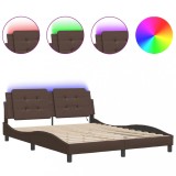 Cumpara ieftin Cadru de pat cu LED fara saltea, Zadar, maro, 160x200 cm