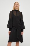 Bruuns Bazaar rochie culoarea negru, mini, dreaptă