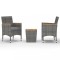 Set mobilier gradina, 3 piese, gri, poliratan si lemn acacia