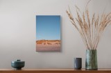 Tablou Canvas, "Dune de nisip sub clar de lună", Lună, Dune, Cer, Nisip, Orizont, Vegetație, Apus, Tranquilitate, 26 x 39 cm, CMCLASS