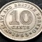 Moneda exotica istorica 10 CENTI - MALAYA &amp; BORNEO, anul 1953 * cod 4779 = UNC