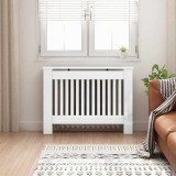 vidaXL Capac pentru radiator Alb lucios 112 x 19 x 81,5 cm 884107