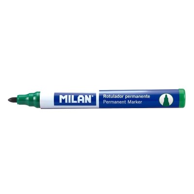 Marker permanent Milan, varf rotund 2 mm grosime, verde foto