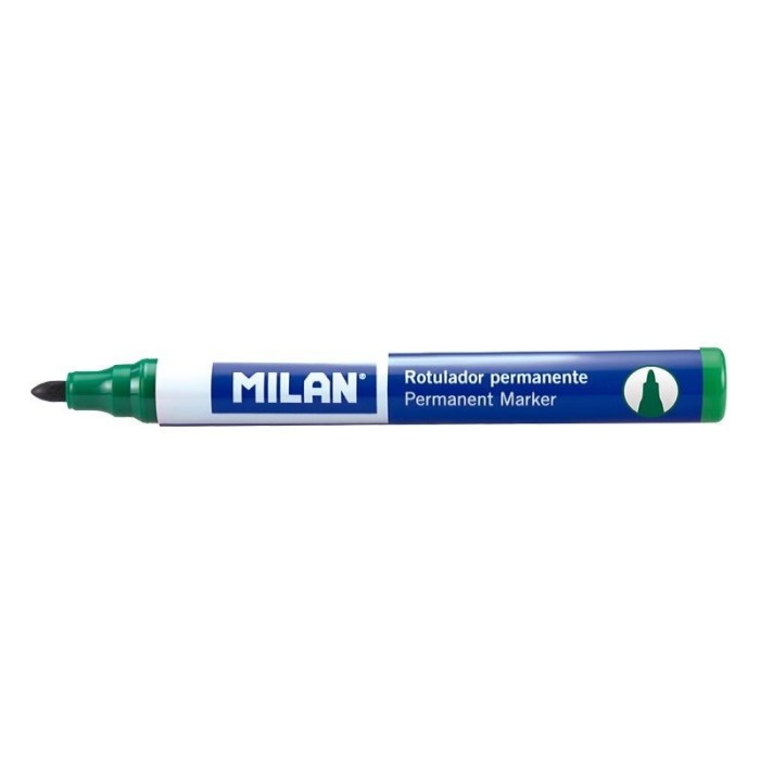 Marker permanent Milan, varf rotund 2 mm grosime, verde