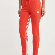 adidas pantaloni de trening culoarea rosu, cu imprimeu, IS0897