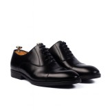 Pantofi bărbătești negri, semilucioși, din piele, model PA28