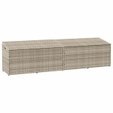 VidaXL Cutie de depozitare grădină gri deschis 220x50x58 cm Poly Ratan