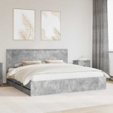 vidaXL Cadru de pat Gri din beton 200 x 200 cm Lemn Ingineresc 3411085