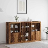 Mobilier cu Lumini LED Lemn Vechi 181.5x37x100 cm Lemn Prelucrat