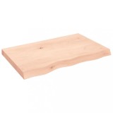 Cumpara ieftin Blat de baie, 80x50x(2-6) cm, lemn masiv netratat