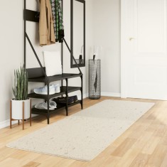 vidaXL Covor pufos &quot;PAMPLONA&quot; cu fire &icirc;nalte, crem modern, 80x250 cm