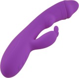 Vibrator Rabbit Fire, 10 Moduri Vibratii, 5 Moduri Pulsatii, Silicon, USB, Mov, 21 cm, Mokko Toys