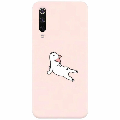 Husa silicon pentru Xiaomi Mi 9, Cute Dog Streching foto