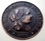 Moneda Spania Isabel II 5 Centimos Escudo 1868, Stea 7 Colturi, Eroare Batere Revers