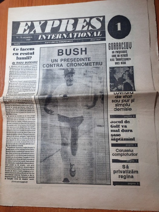 ziarul expres international 6-12 decembrie 1990-anul 1,nr. 1 al ziarului