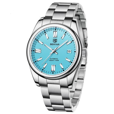 Ceas barbatesc Benyar Afisare data Mecanic Automatic Analog Elegant Business Luxury foto
