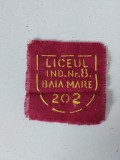 Numar matricol scolar / ecuson din anii 80, Baia Mare, Lic Ind 8