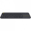 Tastatura Logitech K400 Plus, Wireless, USB, Negru