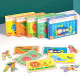 Set 4 Puzzle-uri cu betisoare din lemn - Creative Puzzle Strips cx-3228 fruit