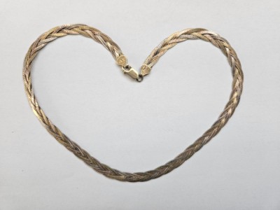 Colier impletit argint aurit #3048 foto