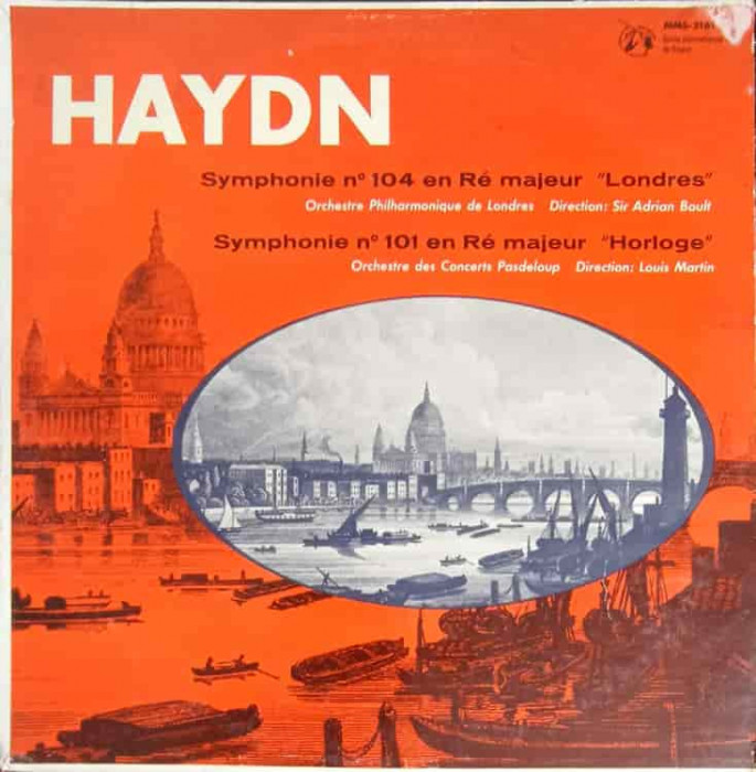 Disc vinil, LP. Symphonie No. 104 En R&eacute; Majeur Londres, Symphonie No.101 En R&eacute; Majeur Horloge-JOSEPH HAYDN