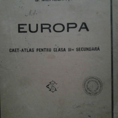 S. Mehedinți, Europa Caet atlas pentru clasa a III-a, Socec, 1925, cu 9 harti