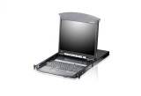 Distribuitor KVM over IP LCD 8 porturi Cat 5 Dual Rail, Altusen KL1508AIM