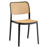Cumpara ieftin Scaun stivuibil negru bej Ravid 47x55x81.5 cm