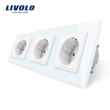 Cumpara ieftin Priza tripla Livolo cu rama din sticla SmartElectro IntelligentHouse