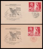 1949 Romania - 2 FDC Prietenia romano-sovietica (dantelat + nedantelat), LP 257 + LP 257 a
