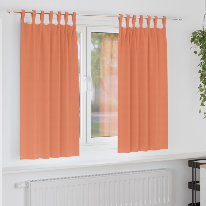 vidaXL Perdele opace cu perdele 2 pcs Terracota 175 x 140 cm Poliester
