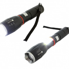 Lanterna LED COB U3 cu ZOOM, 9W, impermeabila, 6 moduri de iluminare, cu suport de bicicleta