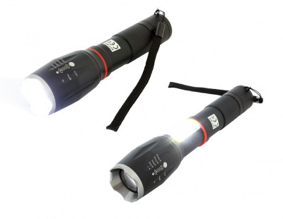 Lanterna LED COB U3 cu ZOOM, 9W, impermeabila, 6 moduri de iluminare, cu suport de bicicleta foto