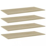 Plăci bibliotecă, stejar sonoma, 4 buc, 80 x 20 x 1,5 cm, PAL
