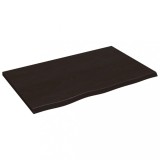 Cumpara ieftin Blat de baie, maro inchis, 80x50x2 cm, lemn masiv tratat