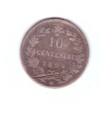 Moneda Italia 10 centesimi 1894 BI, stare relativ buna, cu zgarietura pe avers, curata