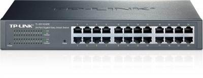 Switch tp-link tl-sg1024de 24 porturi gigabit 1u 19 rackmount easy smart 48gbps capacity tag-based vlan foto