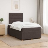 Cumpara ieftin Pat cu arcuri LED si saltea Maro inchis 120 x 200 cm Tesatura