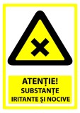 Indicator atentie substante iritante si nocive