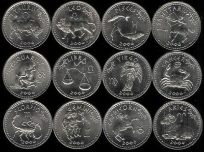 SV * Somaliland / Somalia SET 12 MONEDE ZODIAC x 10 SHILLINGS 2006 * UNC foto