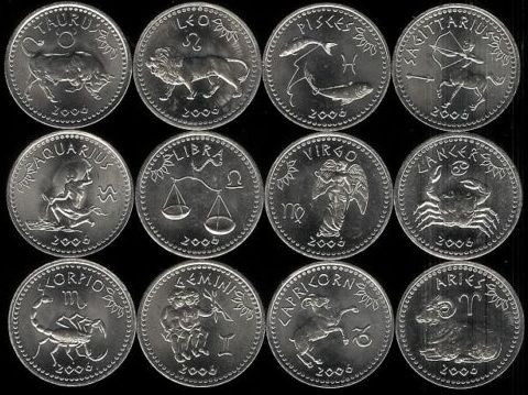 SV * Somaliland / Somalia SET 12 MONEDE ZODIAC x 10 SHILLINGS 2006 * UNC